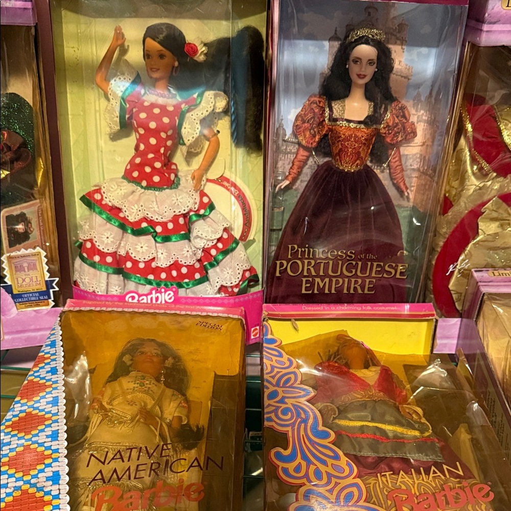 Barbie Dolls in Vibrant Red and White Attire